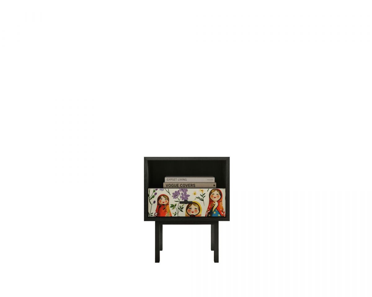 Тумбочка с нижним ящиком "Emerson" Матрешки арт EM17-Art04