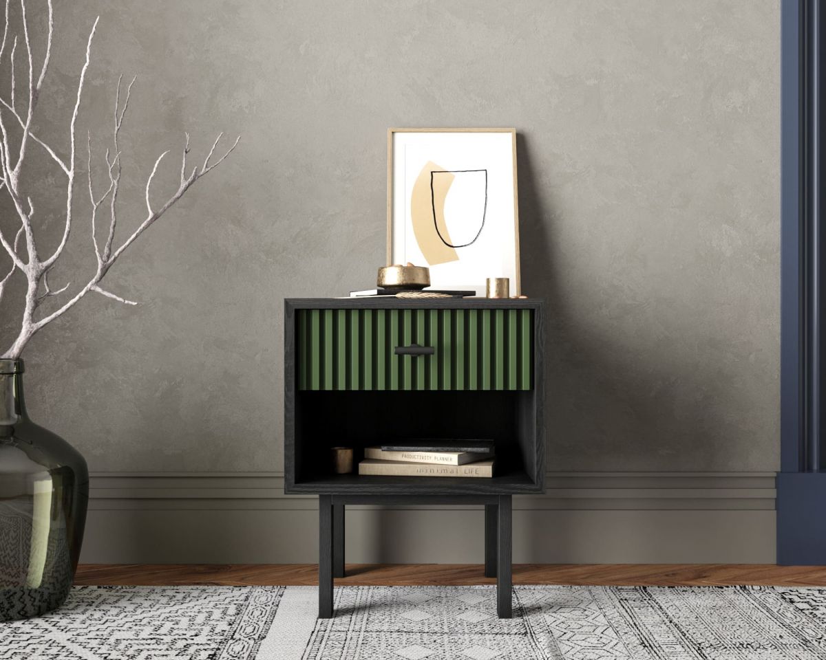 Тумбочка с верхним ящиком "Emerson" арт EM11-green-L