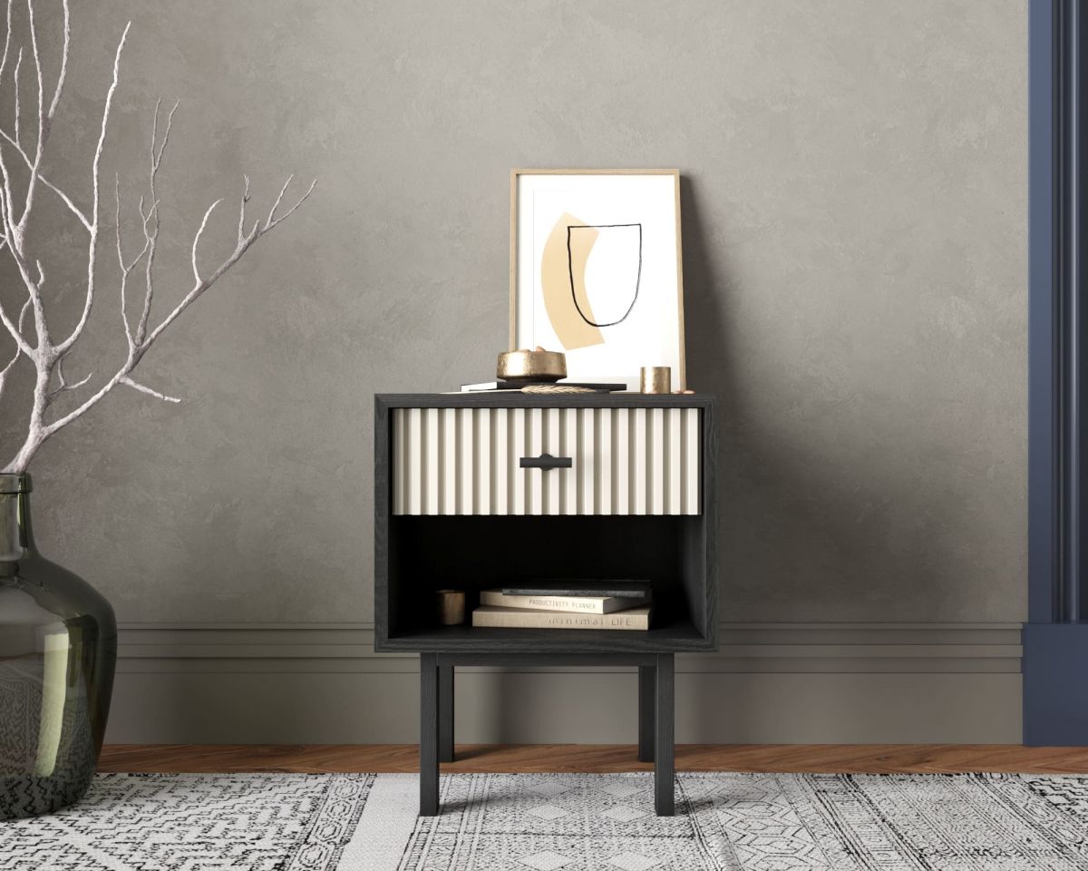 Тумбочка с верхним ящиком "Emerson" арт EM11-milky-L