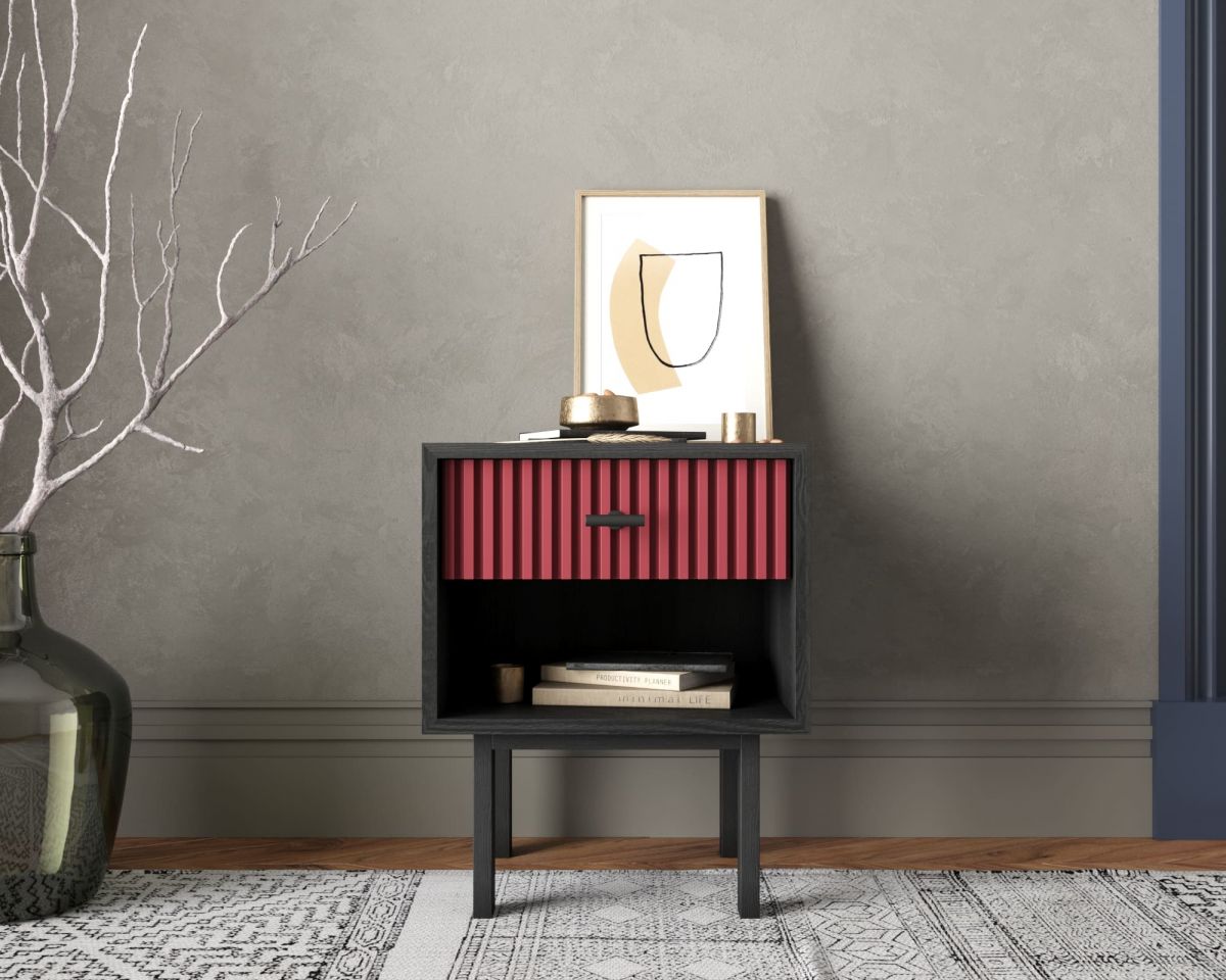 Тумбочка с верхним ящиком "Emerson" арт EM11-red-L