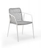 "Тунис" стул плетеный из роупа, каркас алюминий белый, роуп светло-серый - 3