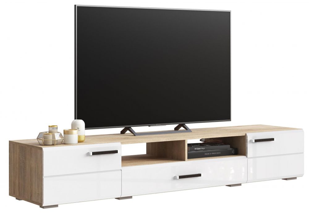 ТВ-тумба Иоги 2.0 сонома - белый глянец