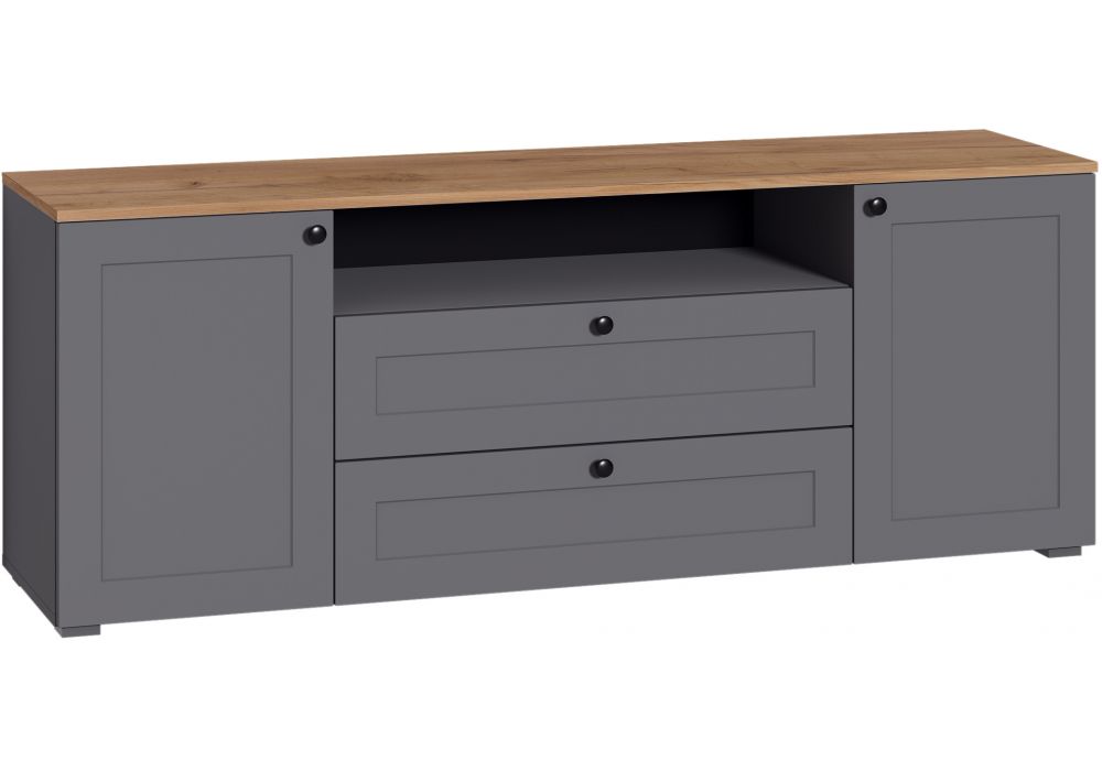 ТВ-тумба Опра серый графит - дуб золотой craft