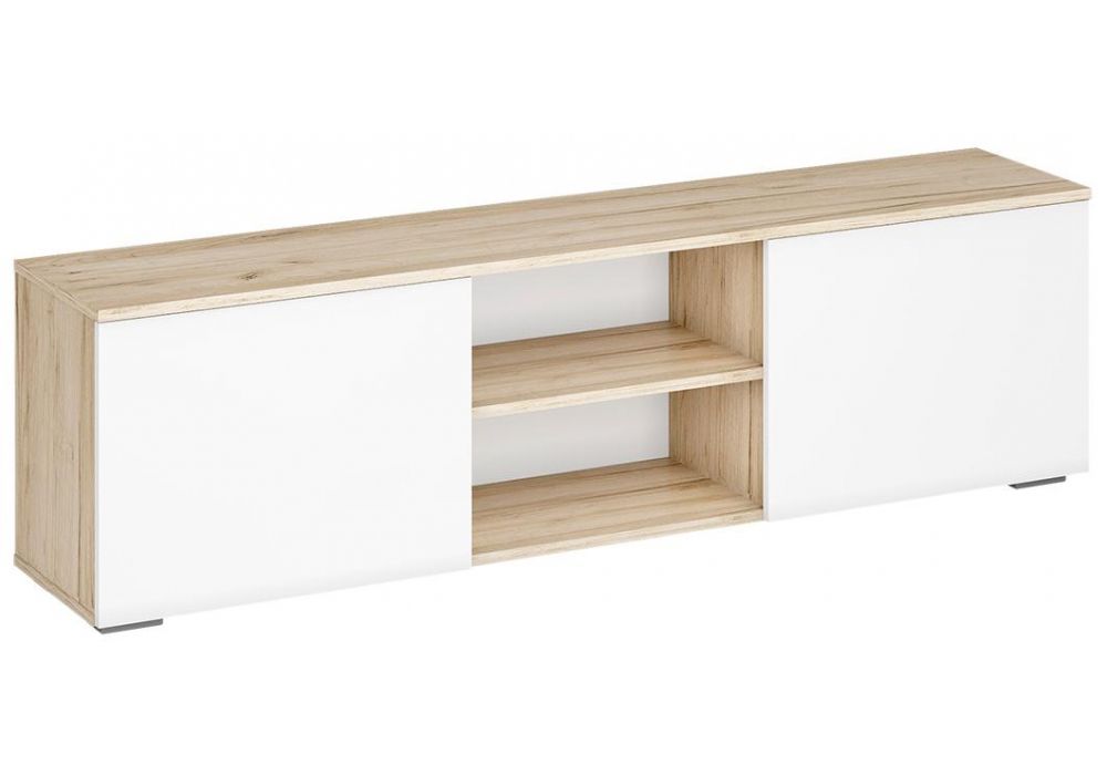 ТВ-тумбы Алетра ТБ01-1600 дуб крафт серый - глянец белый