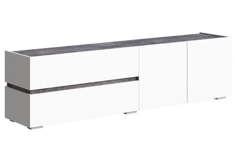 ТВ-тумбы Атлон белый - бетон темный