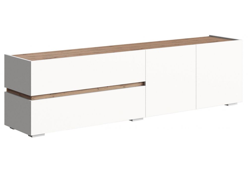 ТВ-тумбы Атлон белый - дуб вотан