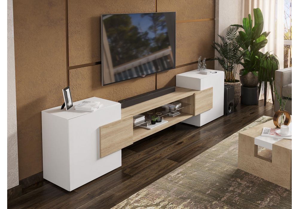 ТВ-тумбы Лисмор белый - сонома