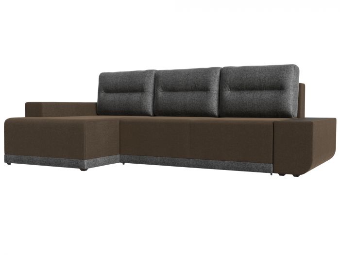 110776L Угловой диван Чикаго левый угол | Рогожка | коричневый | Серый