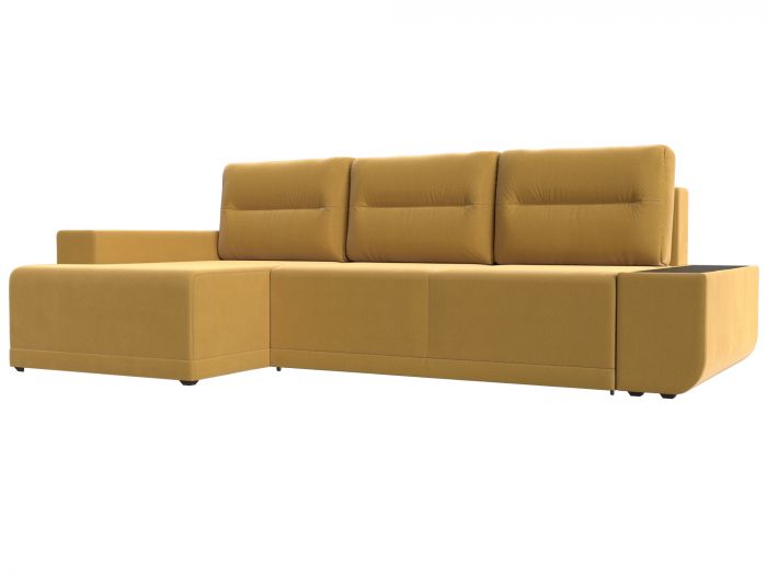 110755L Угловой диван Чикаго левый угол | Микровельвет | Желный