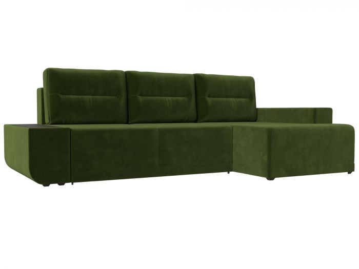 110749 Угловой диван Чикаго правый угол | Микровельвет | Зеленый