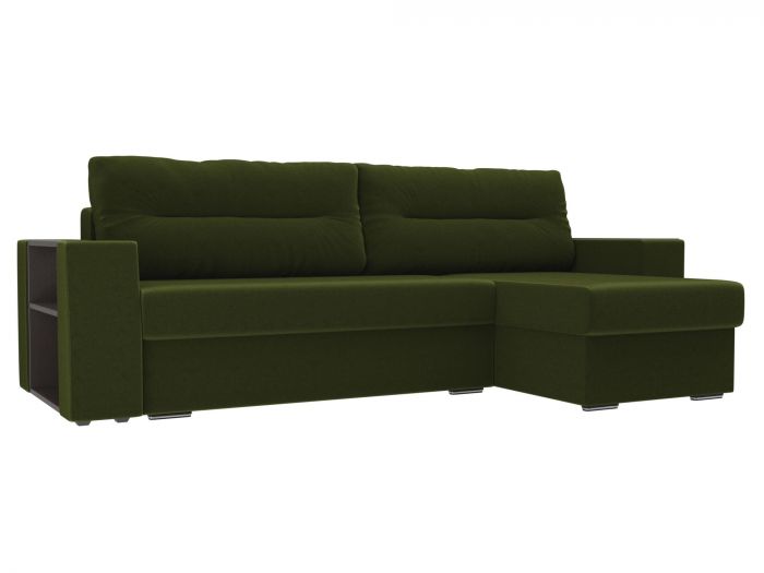 102091 Угловой диван Эридан | Микровельвет | Зеленый