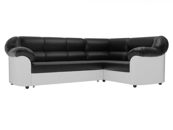 29432 Угловой диван Карнелла | Экокожа | Черный | Белый