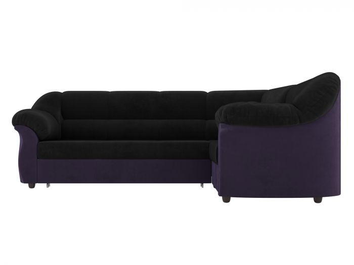 29428 Угловой диван Карнелла | Велюр | черный | фиолетовый