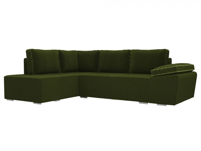 101253L Угловой диван Хьюго левый угол | Микровельвет | Зеленый