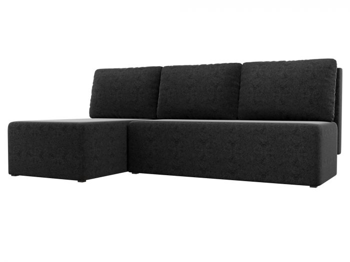 100436L Угловой диван Поло левый угол | Микровельвет | Черный