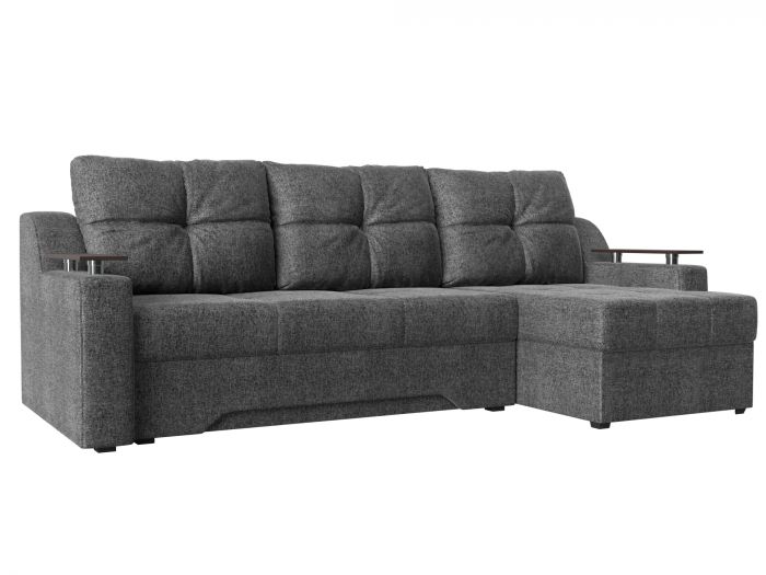 102713 Угловой диван Сенатор | Рогожка | Серый