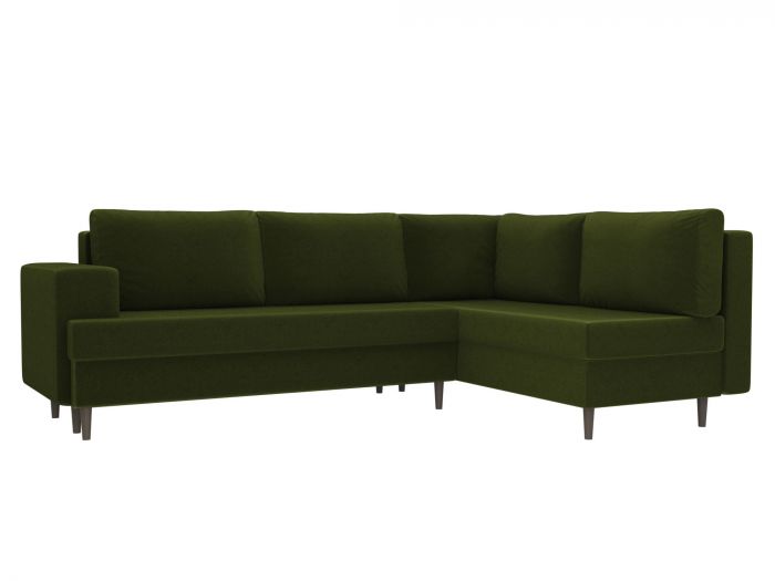 100847 Угловой диван Сильвана | Микровельвет | Зеленый