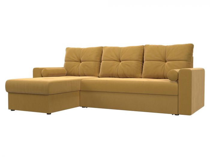 108989L Угловой диван Верона левый угол | Микровельвет | Желтый