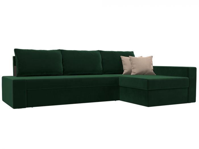 105814 Угловой диван Версаль | Велюр | Зеленый | Бежевый