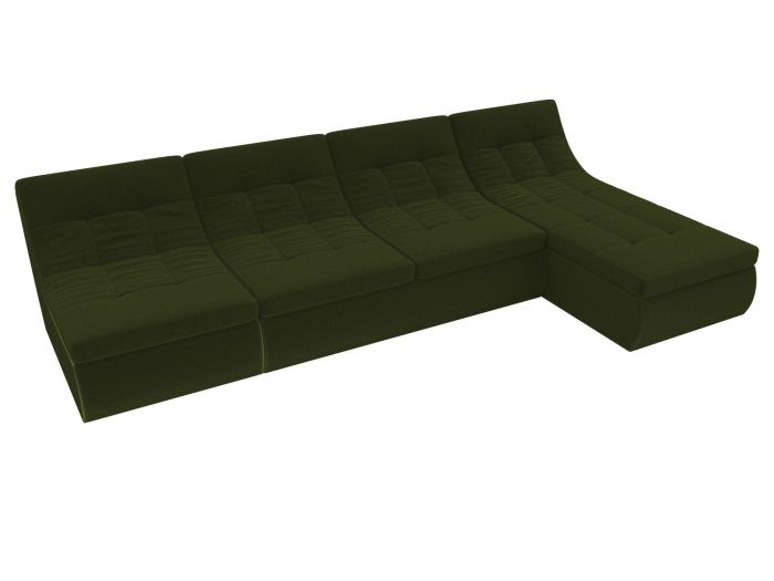 101833 Угловой модульный диван Холидей | Микровельвет | Зеленый