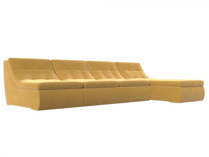 112658 Угловой модульный диван Холидей | Микровельвет | Желтый