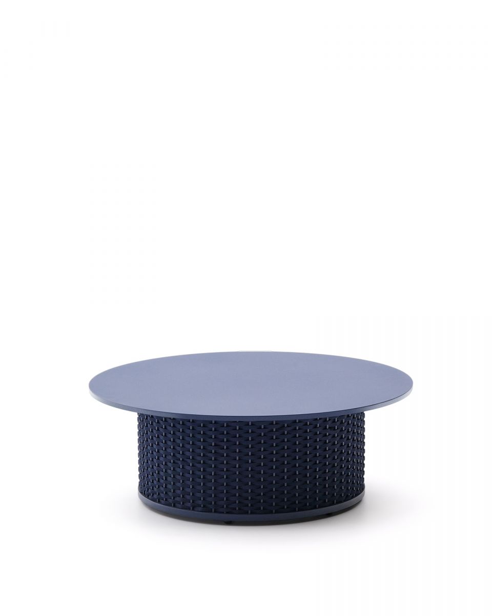 Уличный журнальный столик Sedalis из алюминия с синим шнуром 100 см