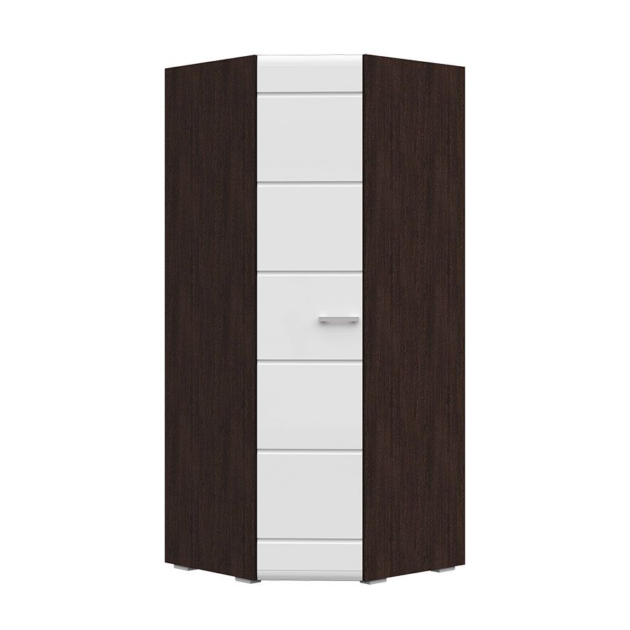 Вегас Шкаф угловой одностворчатый 850x2000x850 венге-белый глянец