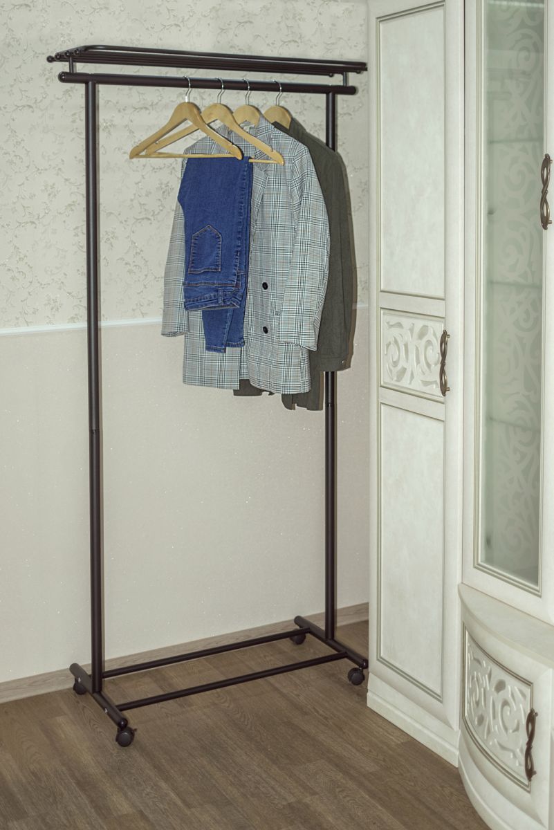 Вешалка напольная на колесах М 9 чёрный