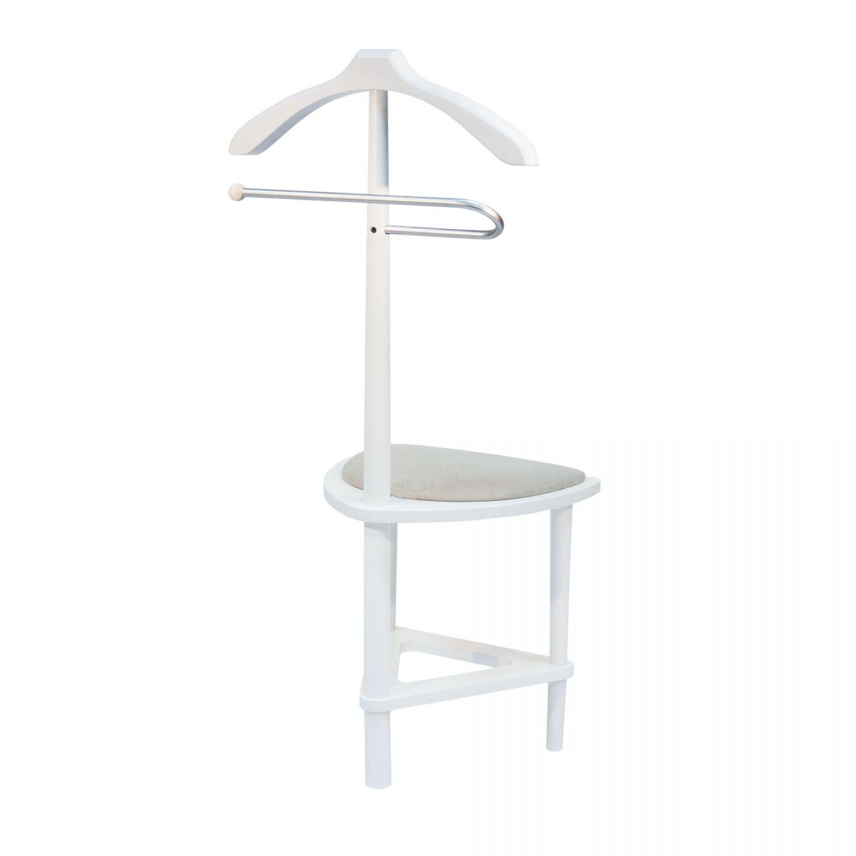 Вешалка со стулом Leset Атланта, Белый, Коричневый, Белый