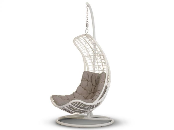 "Виши" подвесное кресло из искусственного ротанга, цвет белый