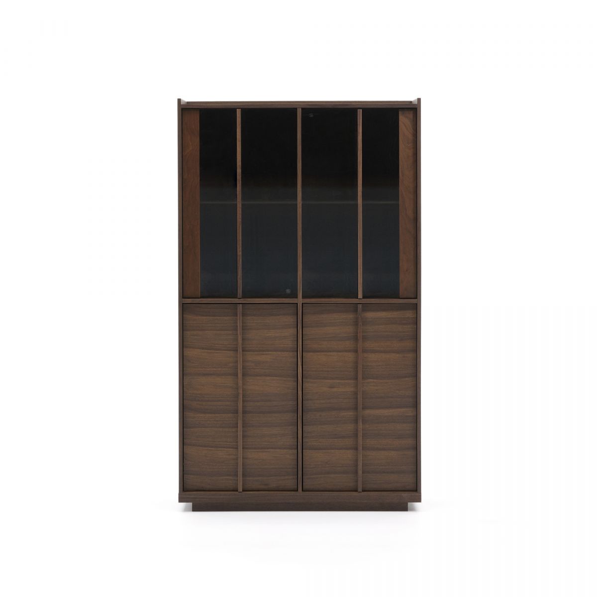 Витрина Onix из массива ореха и орехового шпона темная отделка 101 x 170 см