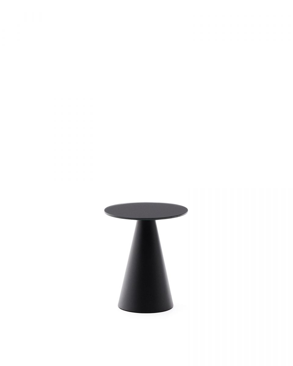 Wilshire Приставной столик из металла и стекла черный 35 см