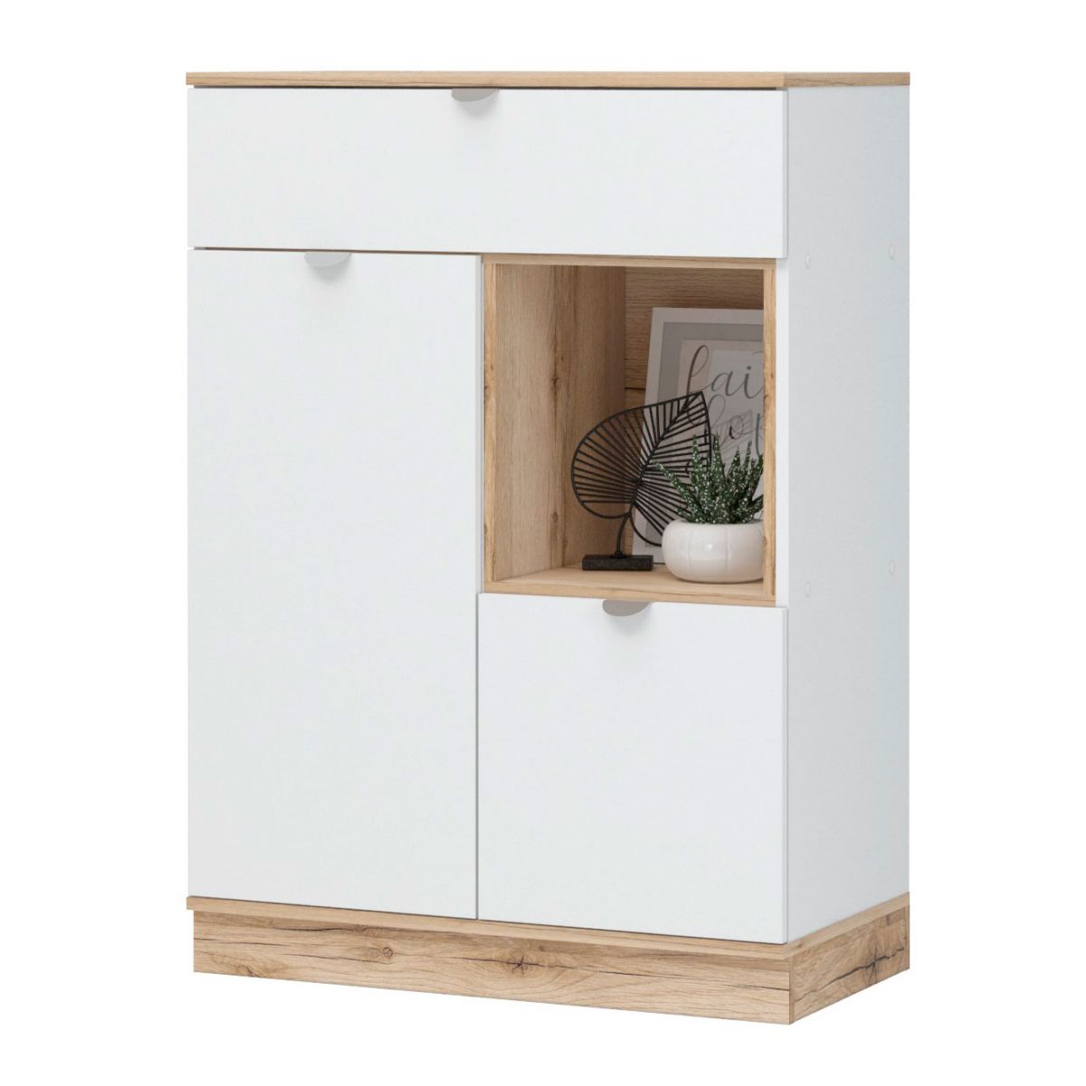 Юкки КМ 800 Комод 1 ящик Дуб делано-Белый