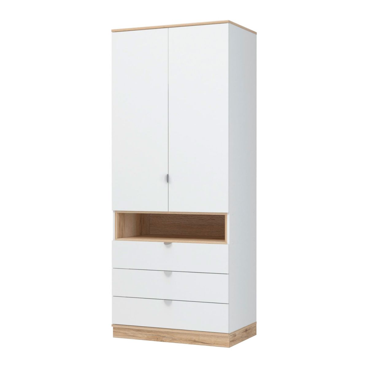 Юкки ШК 3Я 900 Шкаф 2х створчатый Дуб делано-Белый