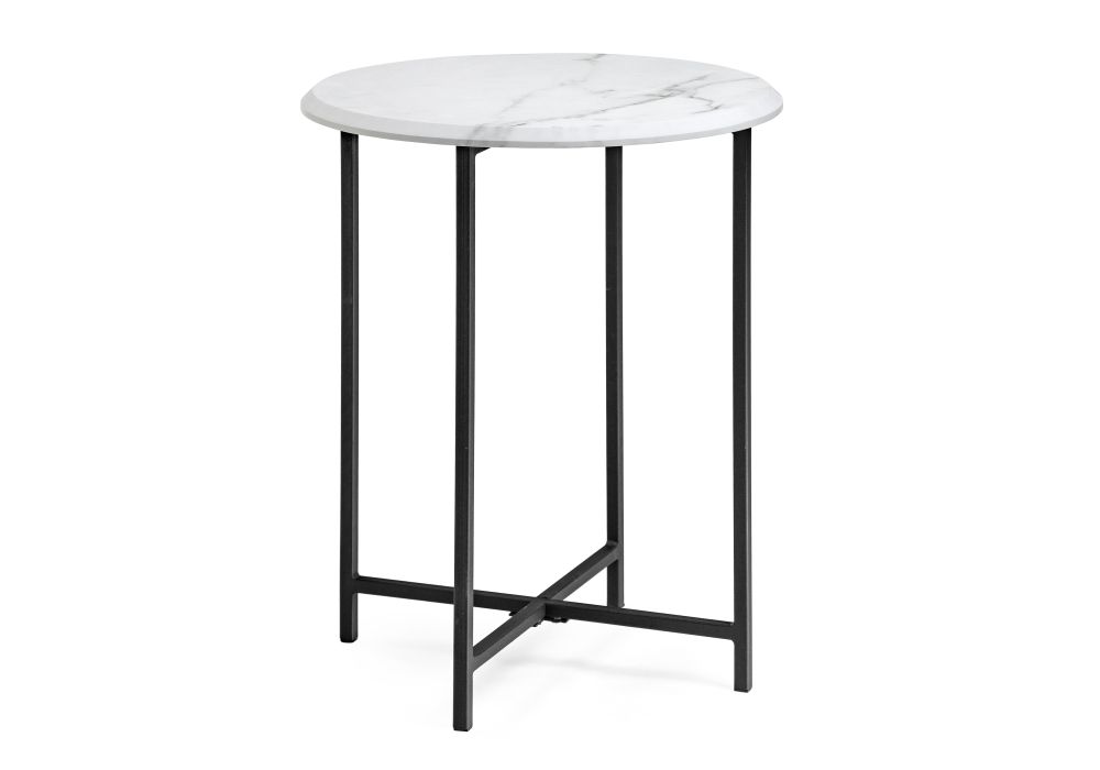 Журнальный стол Грейс мрамор белый - черный