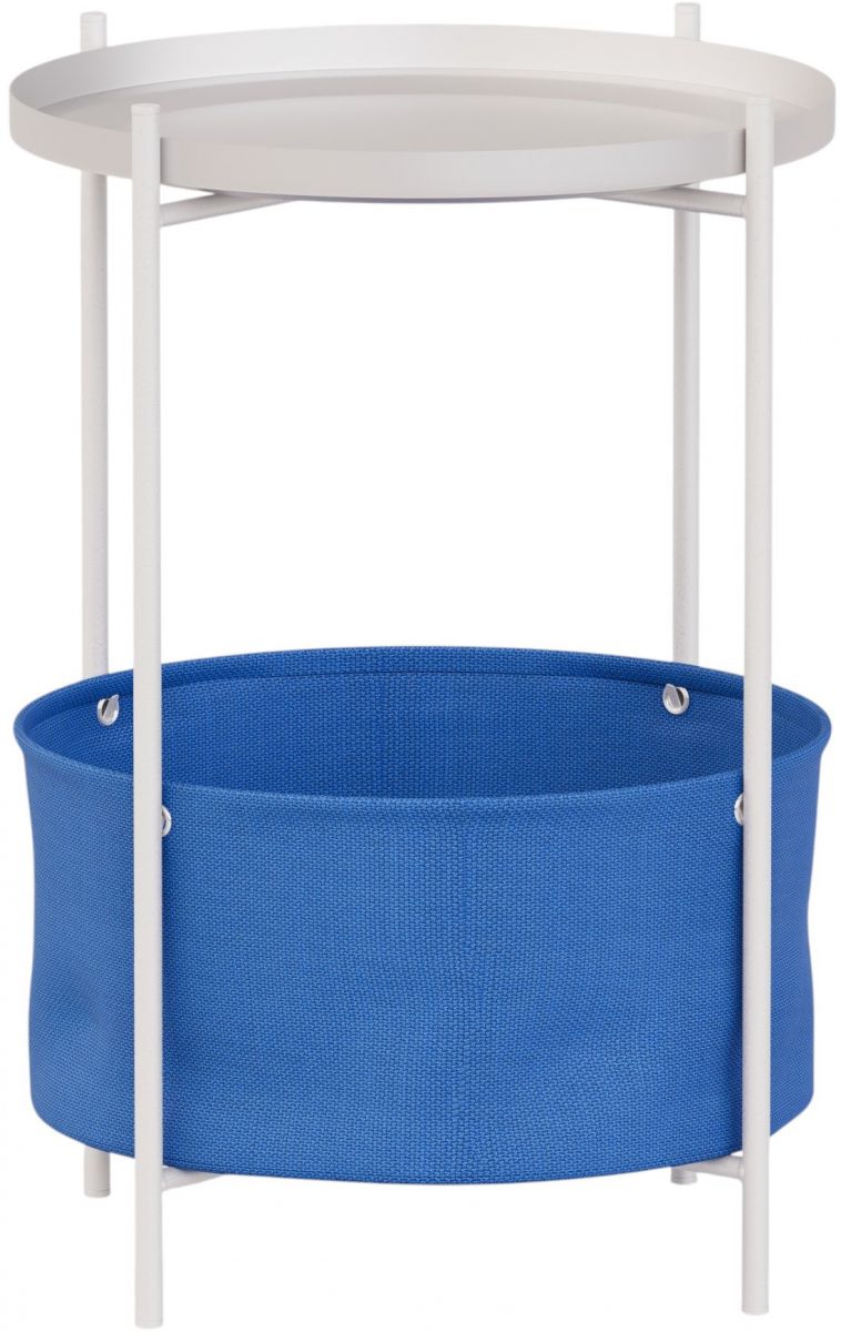 Журнальный стол LAVARIS Элдэй CUBA DEEP SEA(ярко синий)-белый муар