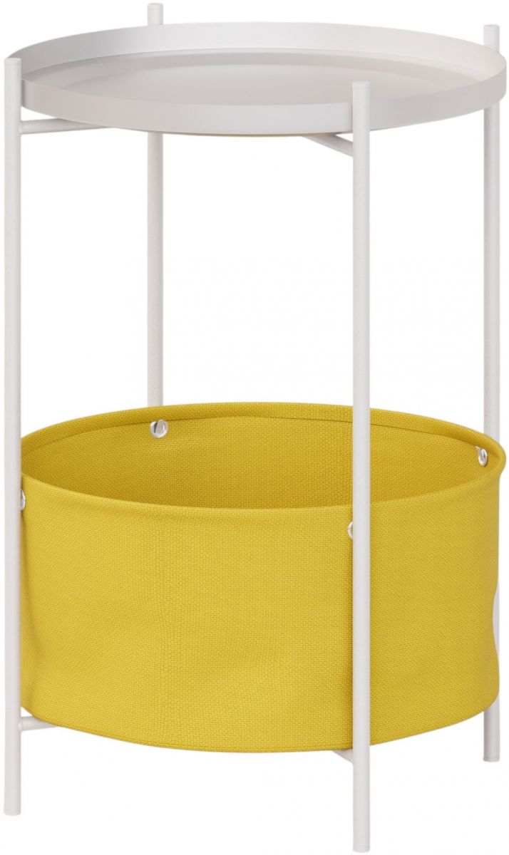 Журнальный стол LAVARIS Элдэй CUBA SUNNY(Желтый)-белый муар