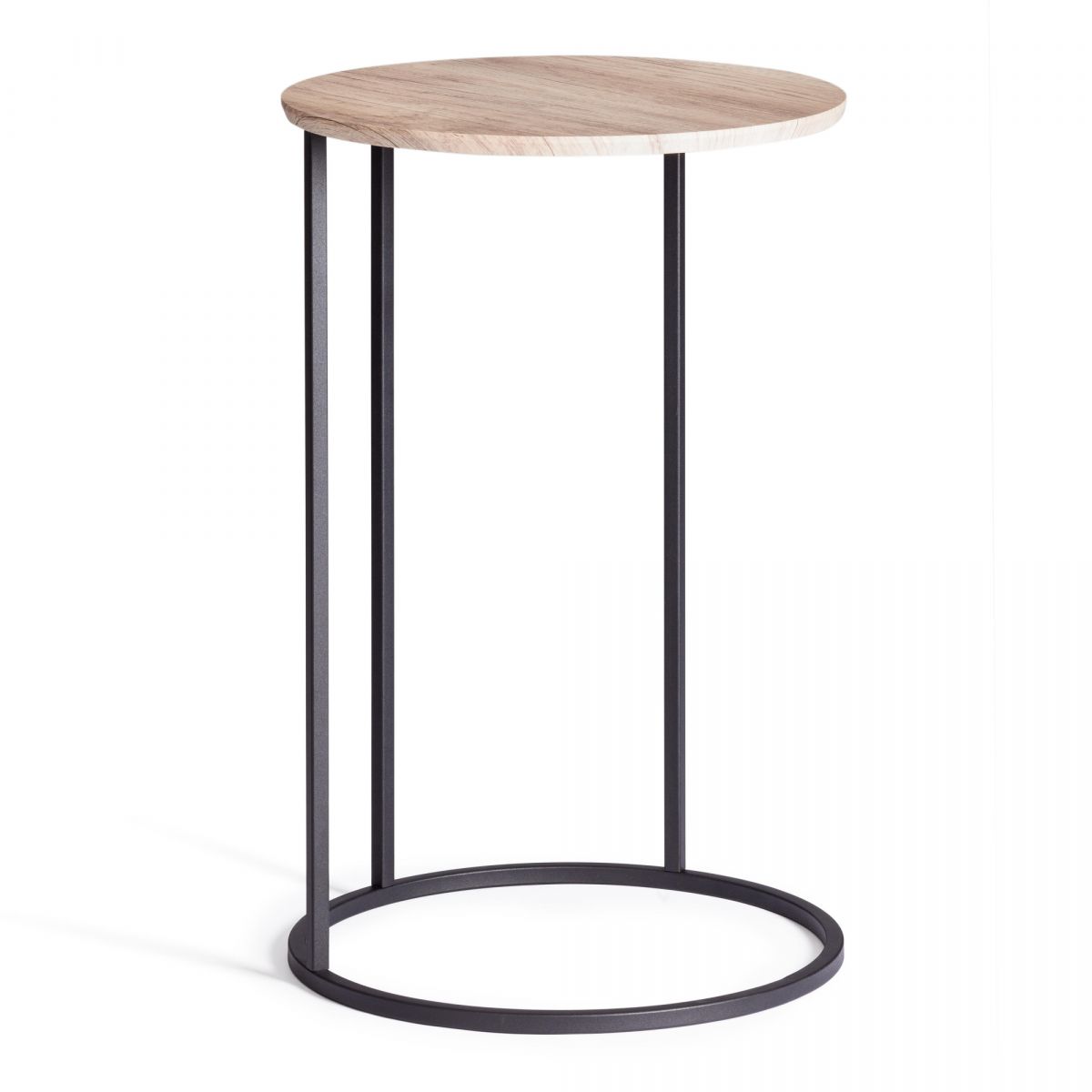 Журнальный стол Mone МДФ-металл, 45х45х70,5 см, дуб беленый-черный