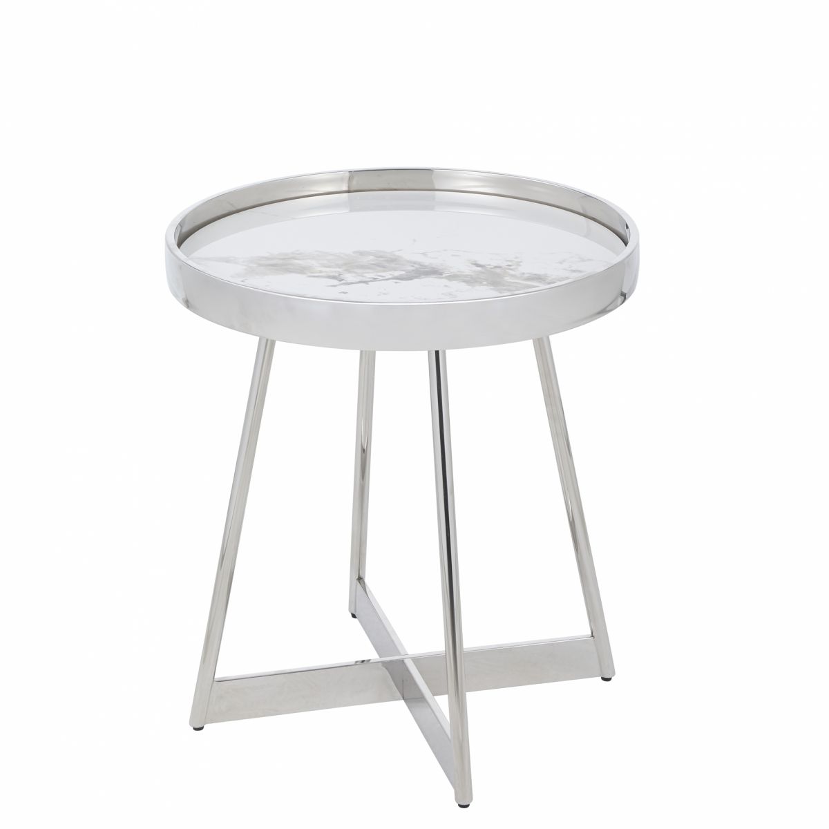Журнальный столик Гера 50х50 см сталь серебро
