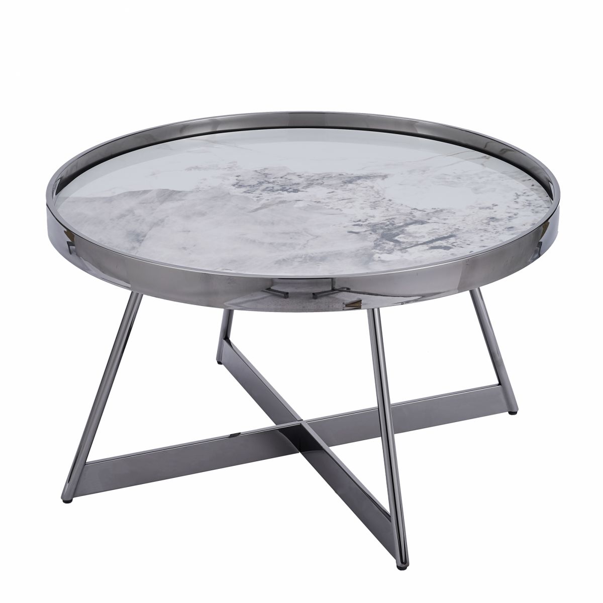 Журнальный столик Гера 80х80 см сталь тёмный хром