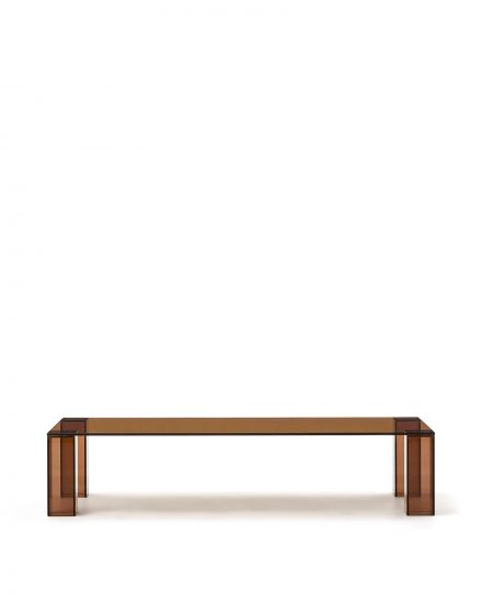 Журнальный столик из закаленного стекла Adularia коричневый, 140 x 60