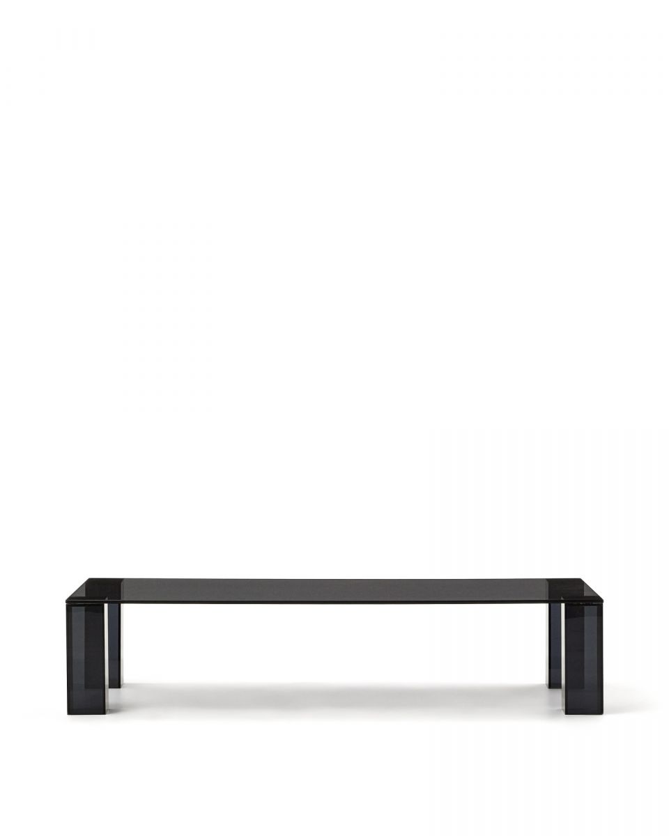 Журнальный столик из закаленного стекла Adularia темно-серого цвета, 140 x 60